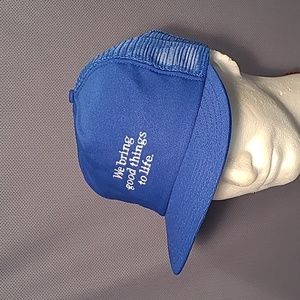 Vintage We Bring Good Things To Life Blue Snapback Hat Cap
